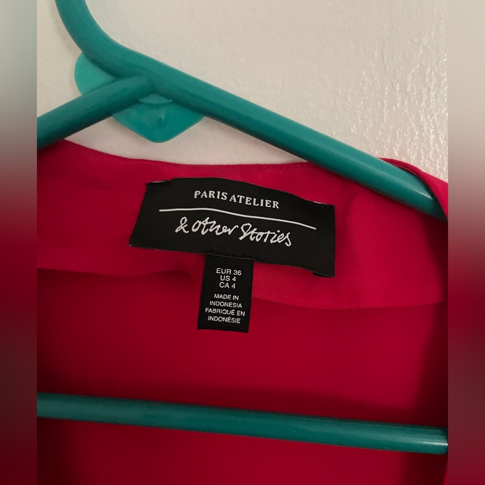 & Other Stories Red Wrap Dress size 4 36 - Picture 3 of 4